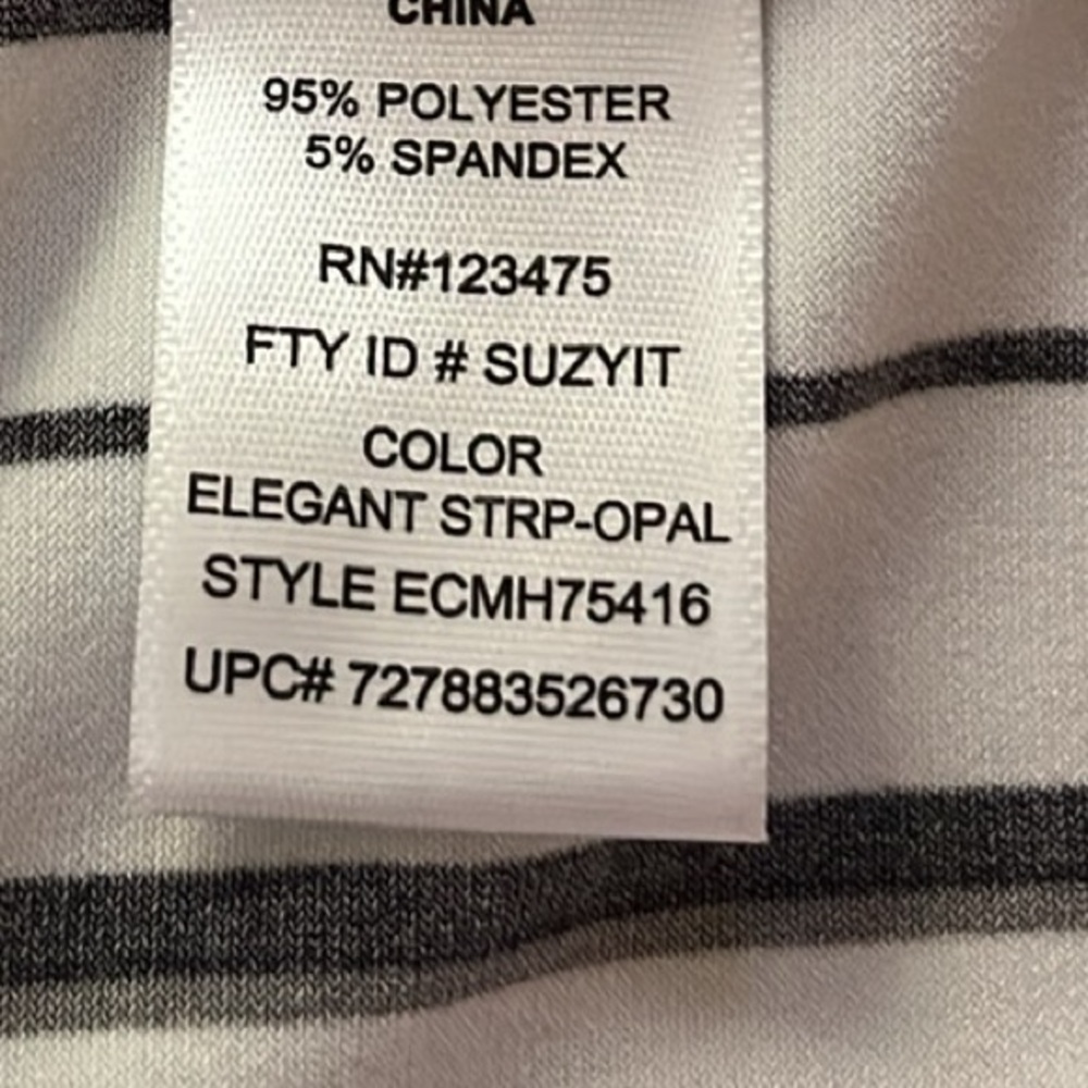 JONES NEW YORK Cream & Black Striped Silky Wide Leg Tailored Pullon Pant… - Picture 10 of 10
